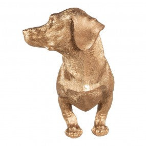keukenrolhouder hond 46x15x23cm goudkleurig zwart polyresin