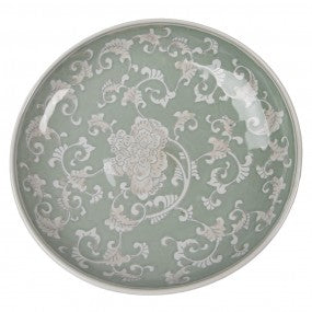 taartplateau op voet dia 26x13cm wit groen porselein