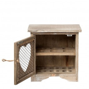 eierkastje 19x14x19cm bruin hout hart eierhouder