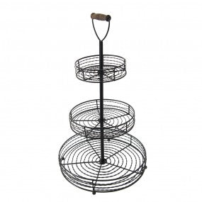 etagère 3-laags 34x59cm zwart ijzer fruitschaal