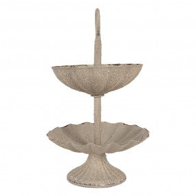 etagère 2-laags dia 15x24cm grijs metaal