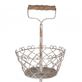 etagère dia 28x74cm wit bruin metaal fruitschaal