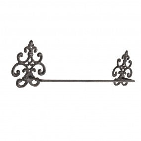 handdoekhouder 58x6x15cm bruin ijzer handdoekstang