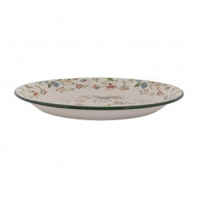 onderbord dia 30cm beige metaal bloemen