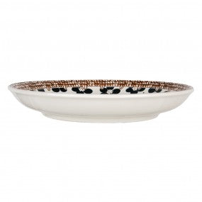 ondtbijtbord dia 21cm wit zwart keramiek