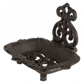 zeepbakje 15x11x11cm bruin metaal