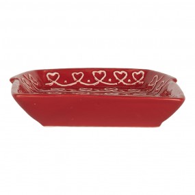 dinerbord huis 15x19x3cm rood keramiek