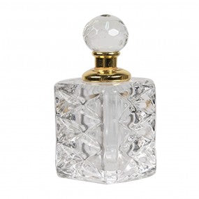 parfum flesje 3x3x7cm transparant glas