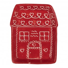 dinerbord huis 15x19x3cm rood keramiek