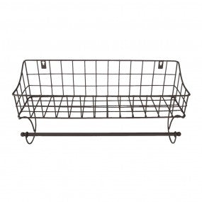 handdoekhouder 44x12x25cm bruin ijzer handdoekhaak