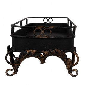 dienblad 55x20x14cm zwart metaal