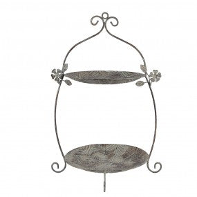 etagère 2-laags 34x32x50cm groen bruin metaal