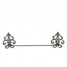 handdoekhouder 58x6x15cm bruin ijzer handdoekstang