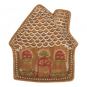 ontbijtbord gingerbread house 20x18x3cm bruin keramiek