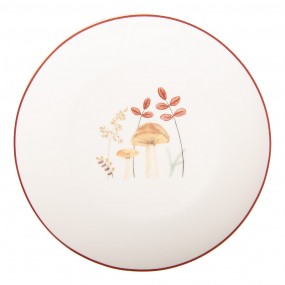 ontbijtbord dia 20cm beige porselein paddenstoelen