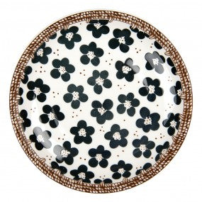 ondtbijtbord dia 21cm wit zwart keramiek