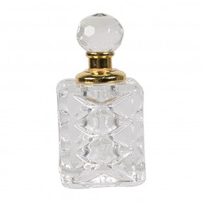 parfum flesje 3x3x7cm transparant glas