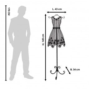 etalagepop 43x34x149cm zwart-metaal