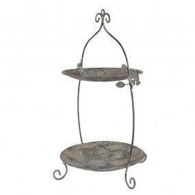 etagère 2-laags 34x32x50cm groen bruin metaal