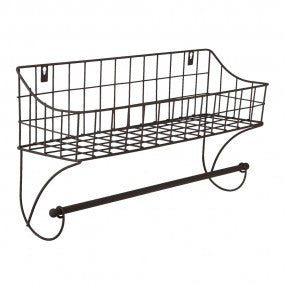 handdoekhouder 44x12x25cm bruin ijzer handdoekhaak