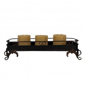 dienblad 55x20x14cm zwart metaal