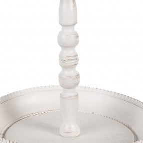 etagère 2-laags dia 27x41cm wit metaal vogel