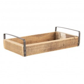 dienblad set van 3 bruin hout serveerschaal