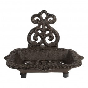 zeepbakje 15x11x11cm bruin metaal