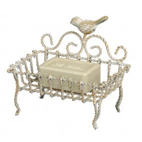 zeepbakje 9x6x14cm beige ijzer