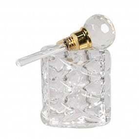 parfum flesje 3x3x7cm transparant glas
